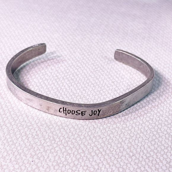 Multicolored Lamp Work Beaded Bracelet 6” And Choose Joy Metal Bracelet Adjustab - Picture 4 of 6